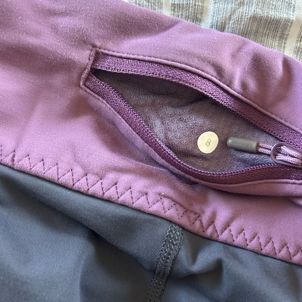 Lululemon Athletic Leggings with Plum Waistband - Picture 7 of 7